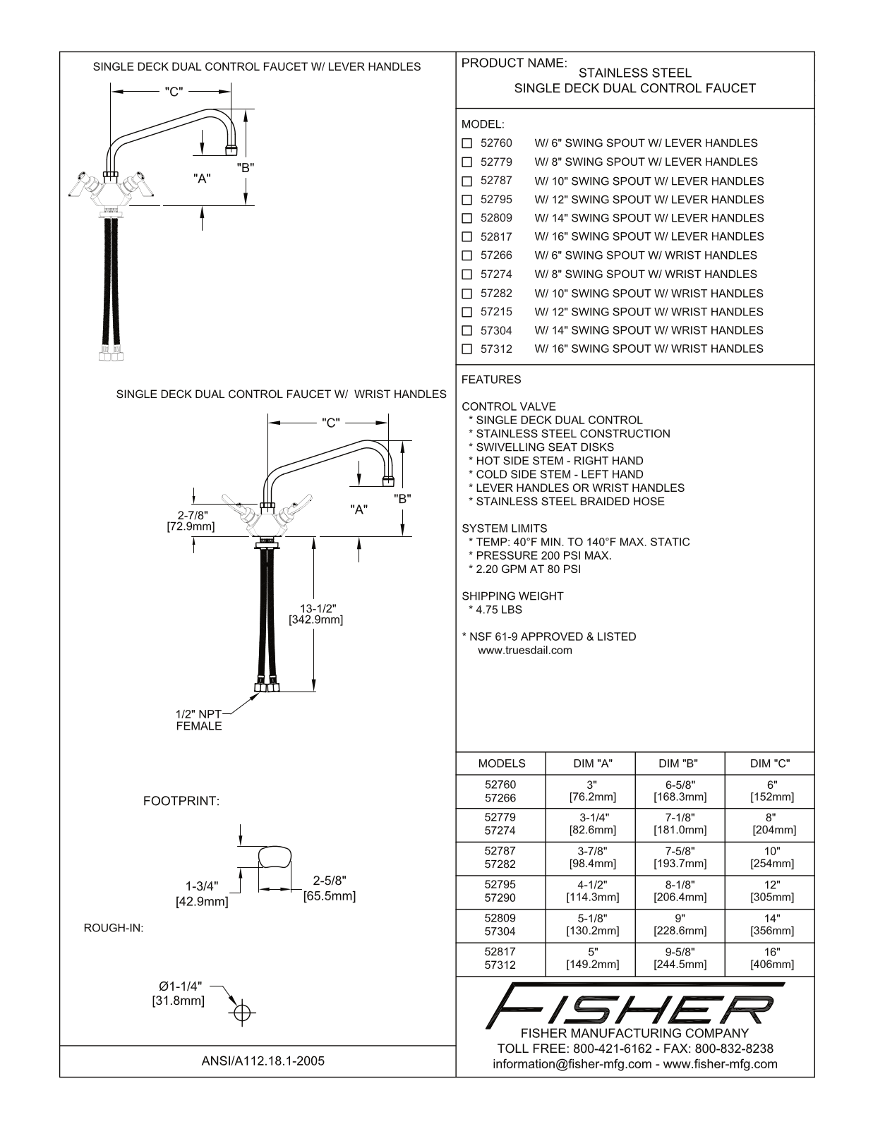 Fisher Manufacturing 52787 User Manual