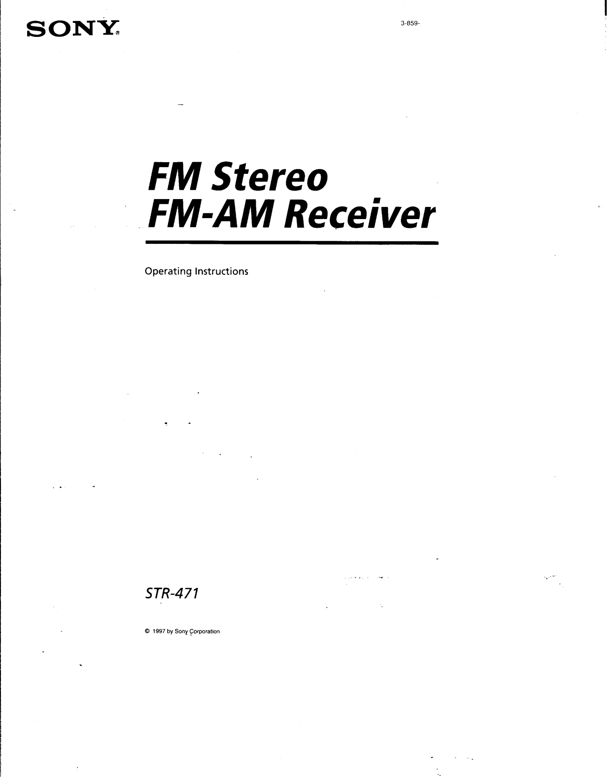 Sony ST-R471 Operating Manual