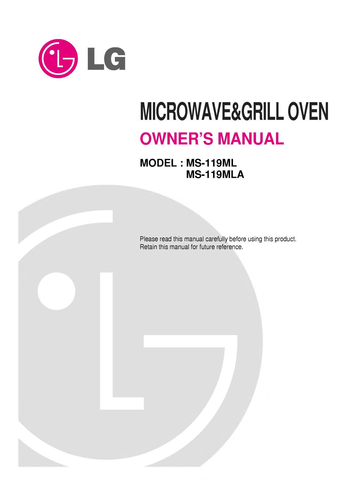 Lg MS-119MLA, MS-119ML User Manual