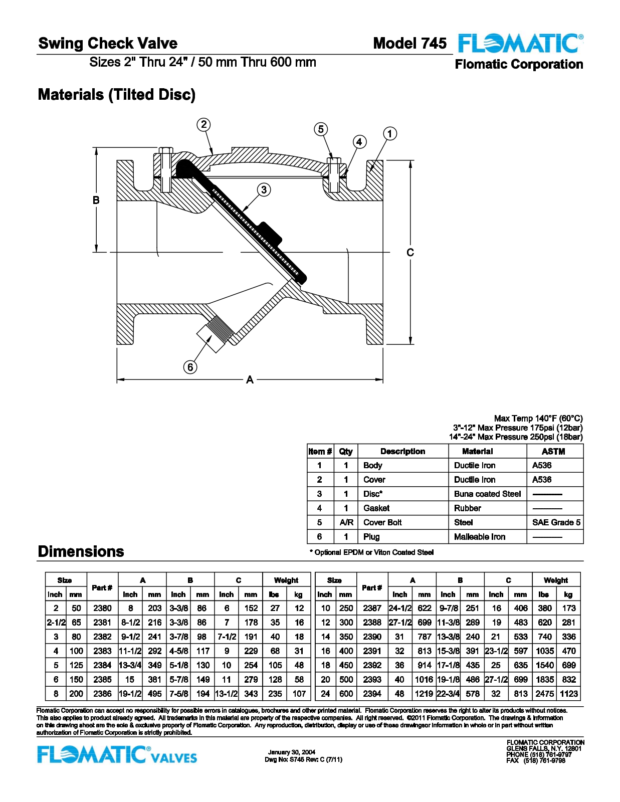 Flomatic 745 Parts List