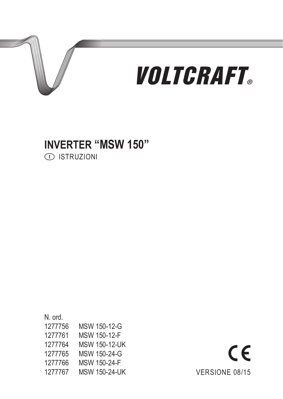VOLTCRAFT MSW 150-12-G, MSW 150-12-F, MSW 150-12-UK, MSW 150-24-G, MSW 150-24-F User guide