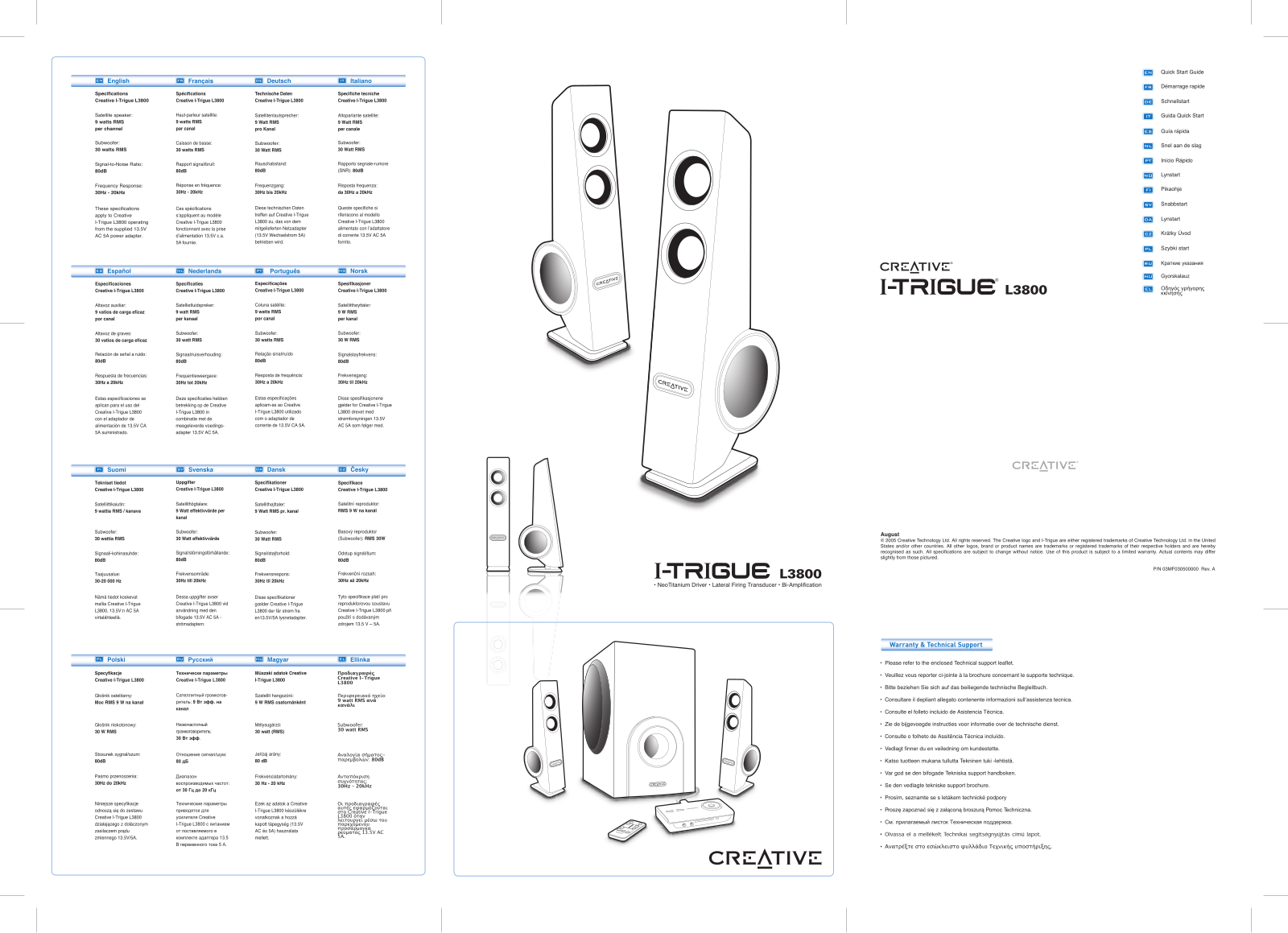 Creative L3800 User Manual