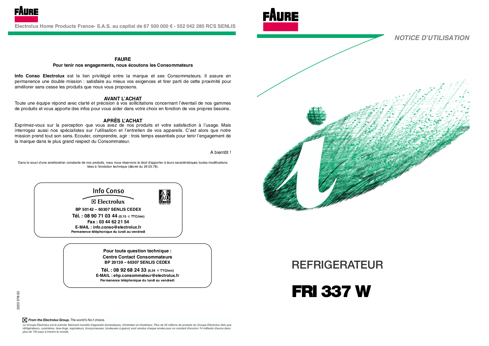 Faure FRI337W User Manual