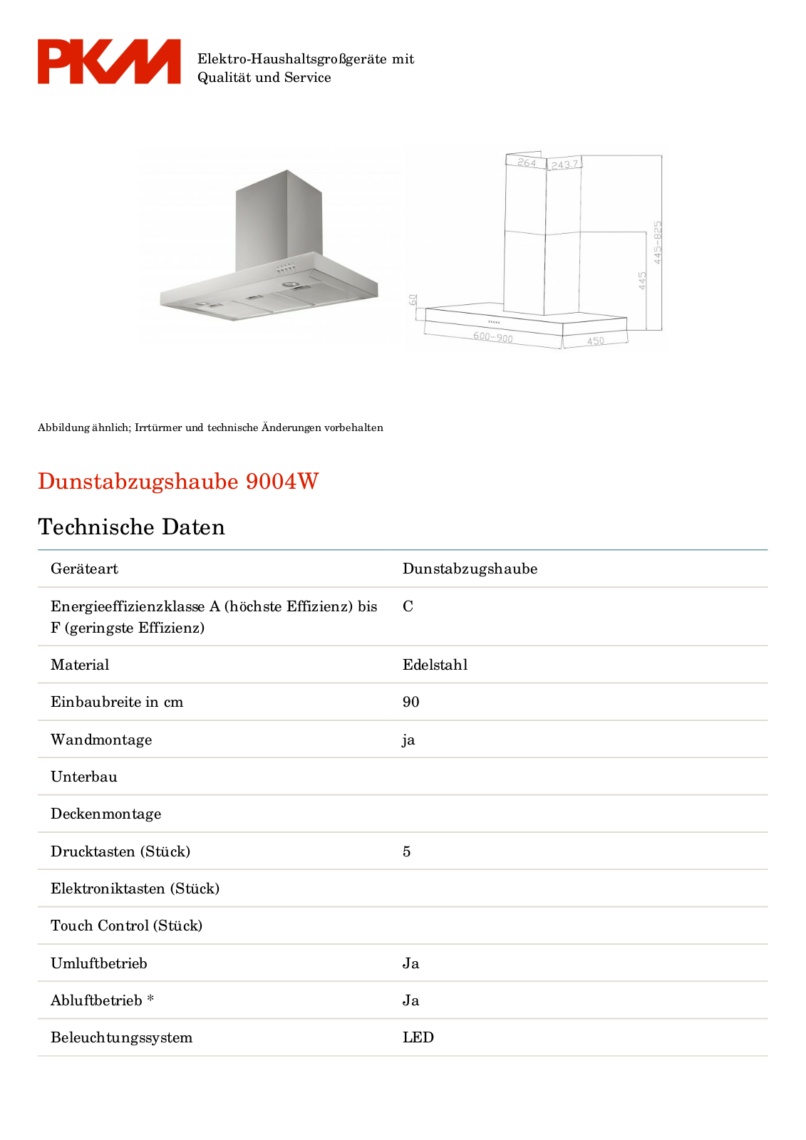 PKM 9004W User Manual