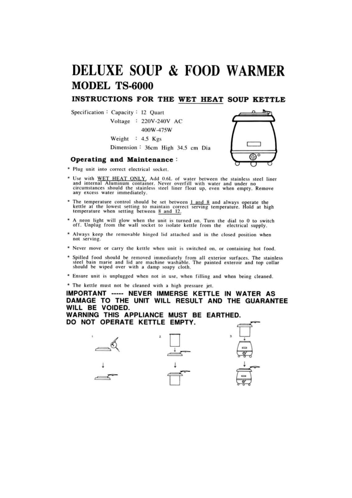 Omcan Food Machinery TS-6000 Installation  Manual