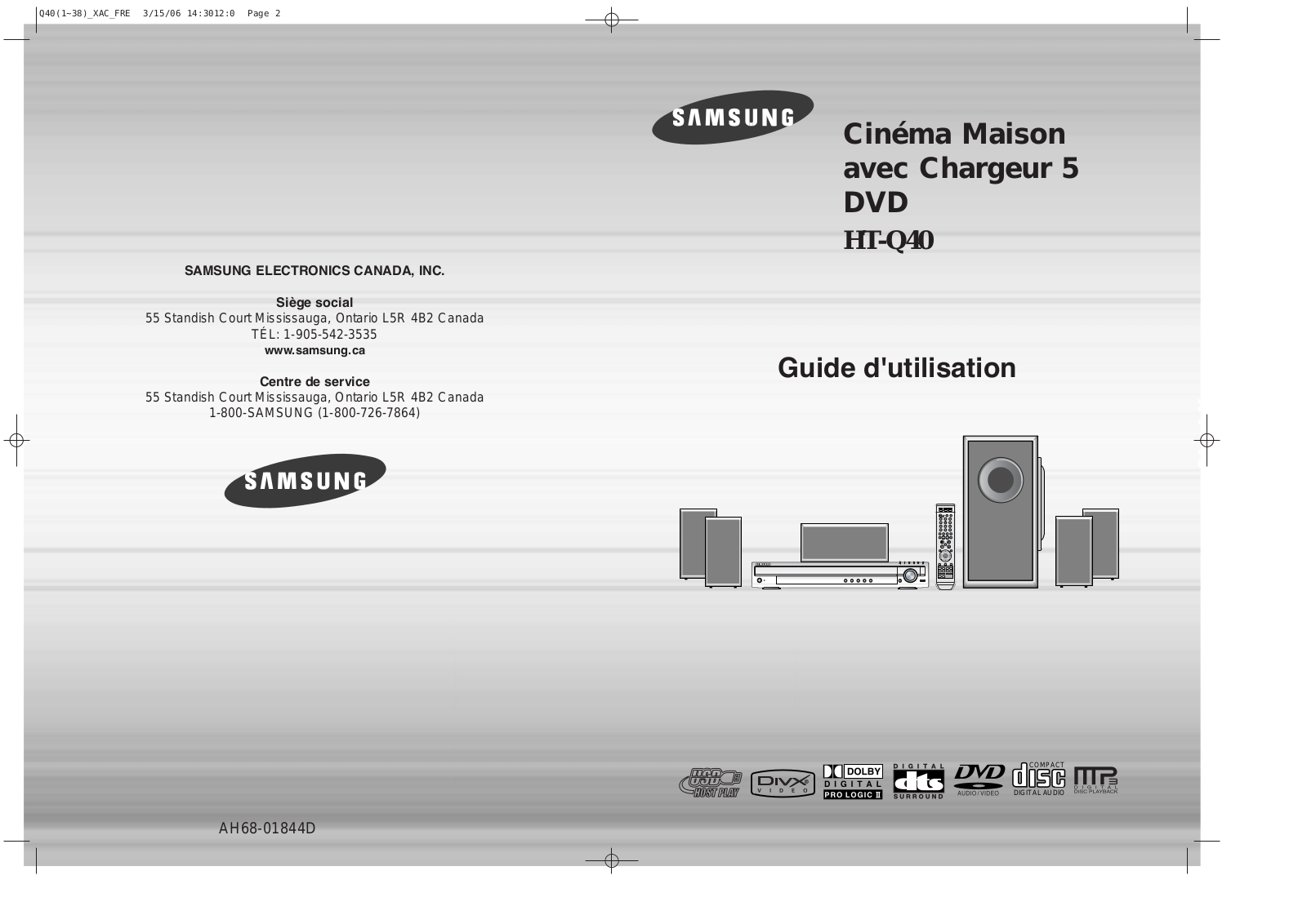 Samsung HTQ40T-XAC User Manual