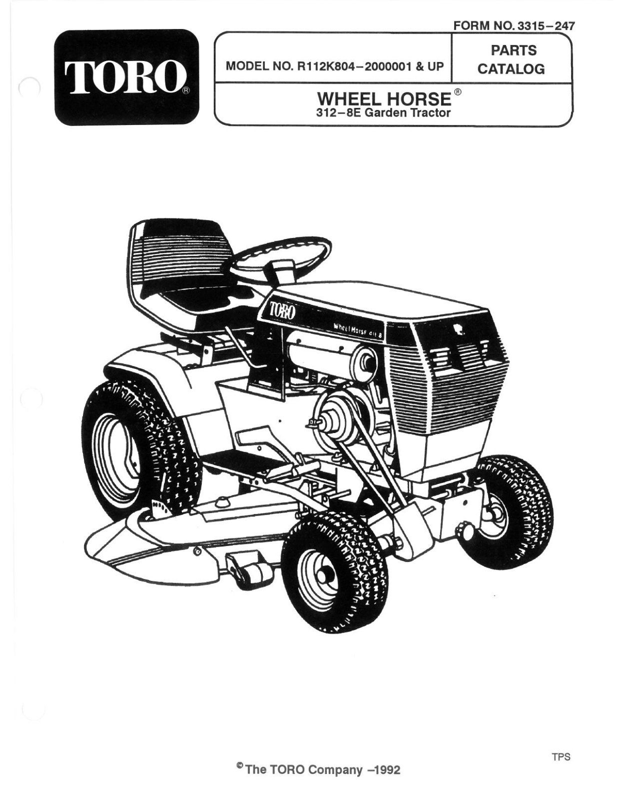 Toro R1-12K804 Parts Catalogue