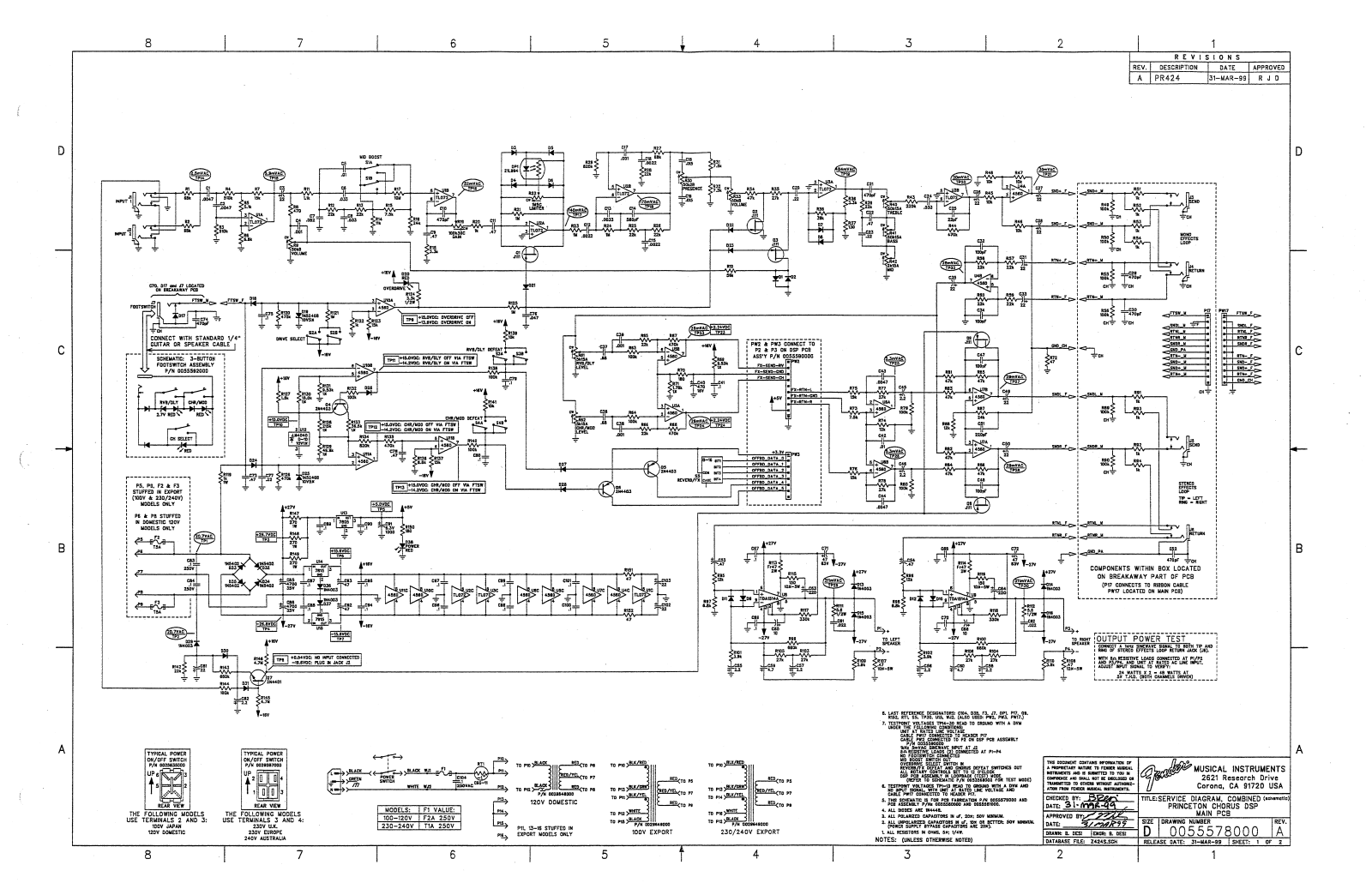 Fender Princeton-Stereo-Chorus-DSP Schematic