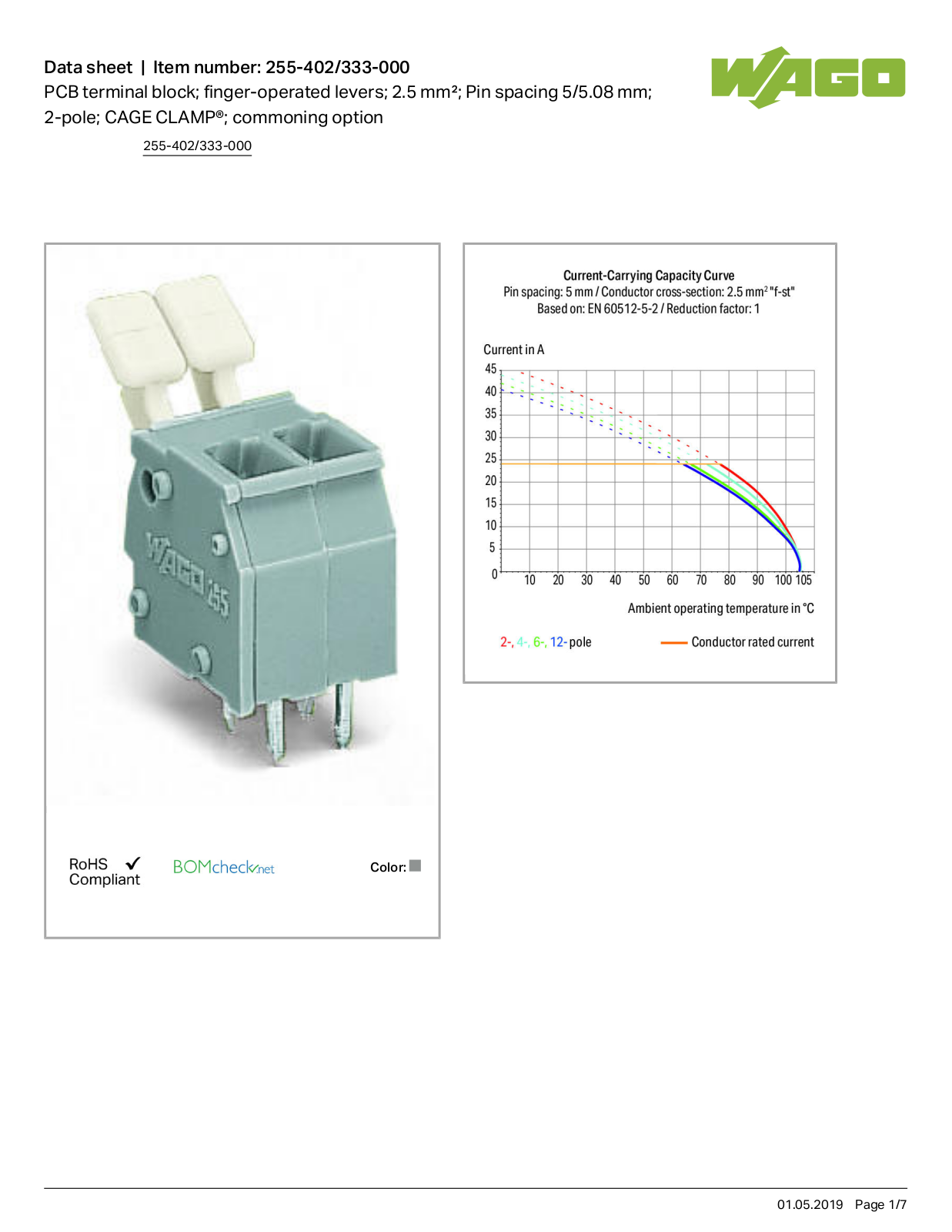 Wago 255-402/333-000 Data Sheet