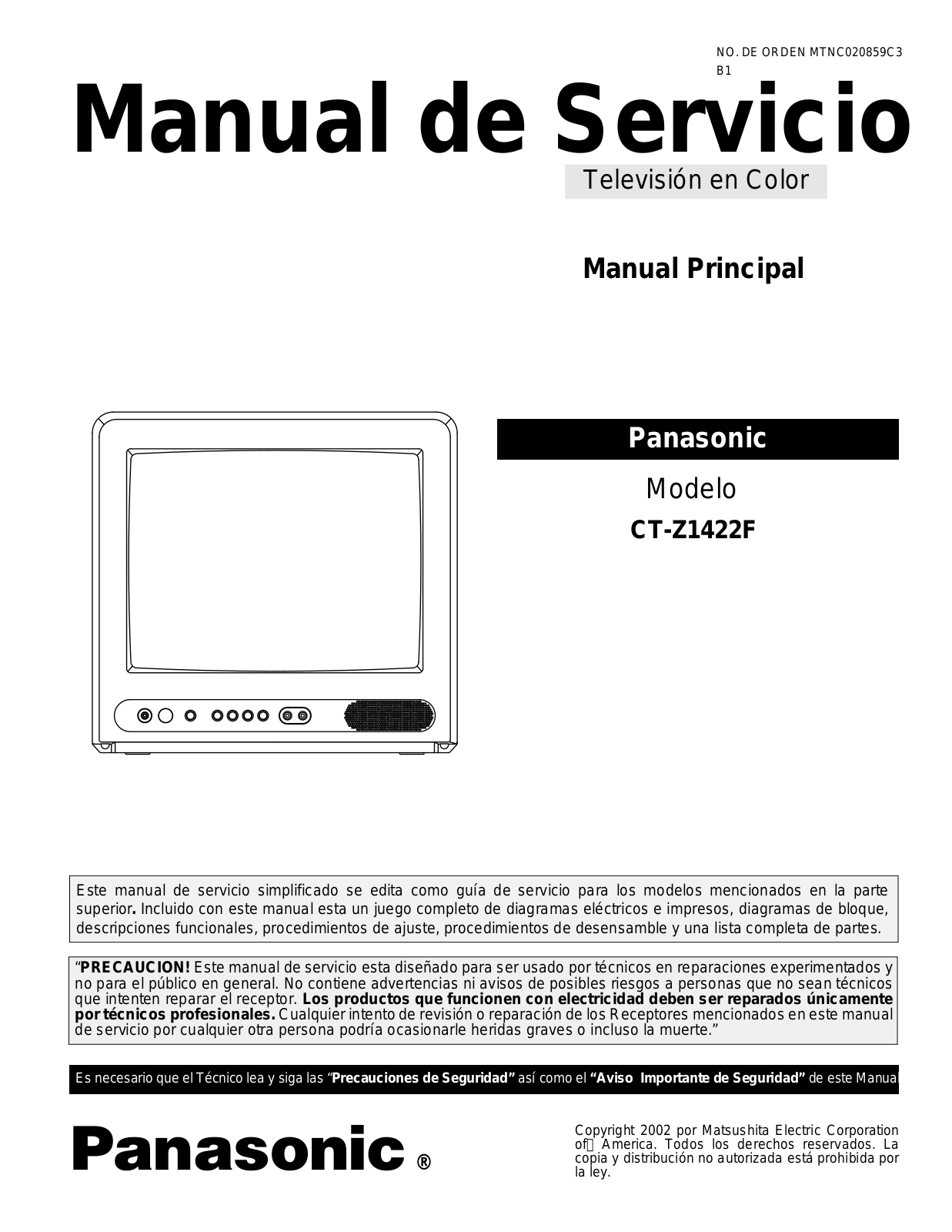 Panasonic ct z1422f schematic