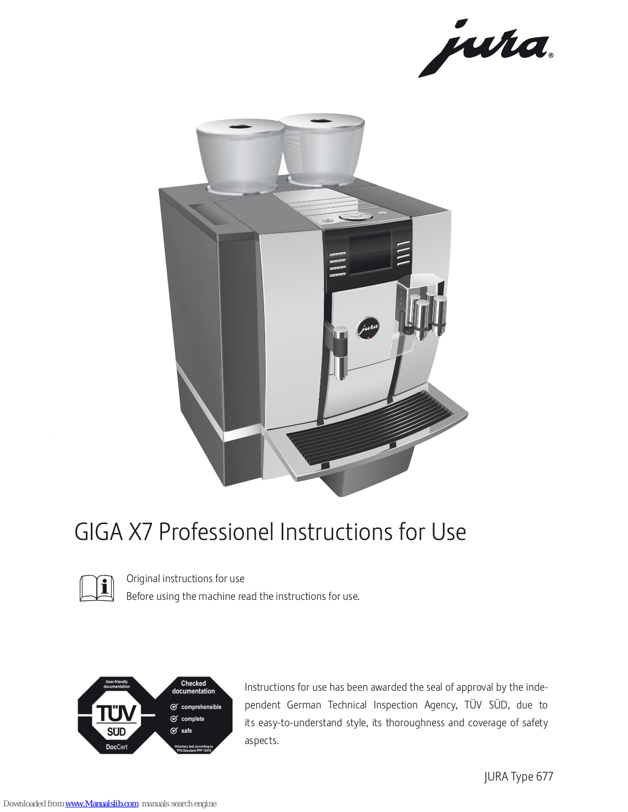 Jura GIGA X7 Professionel User Instructions