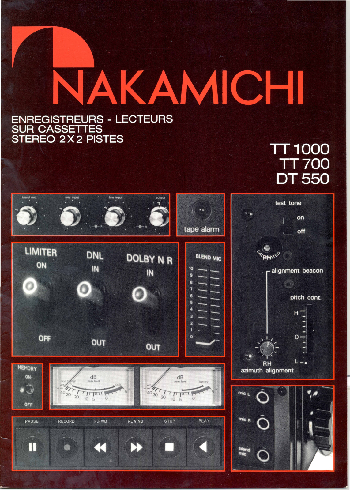 Nakamichi TT-1000, TT-700, DT-550 Owners manual