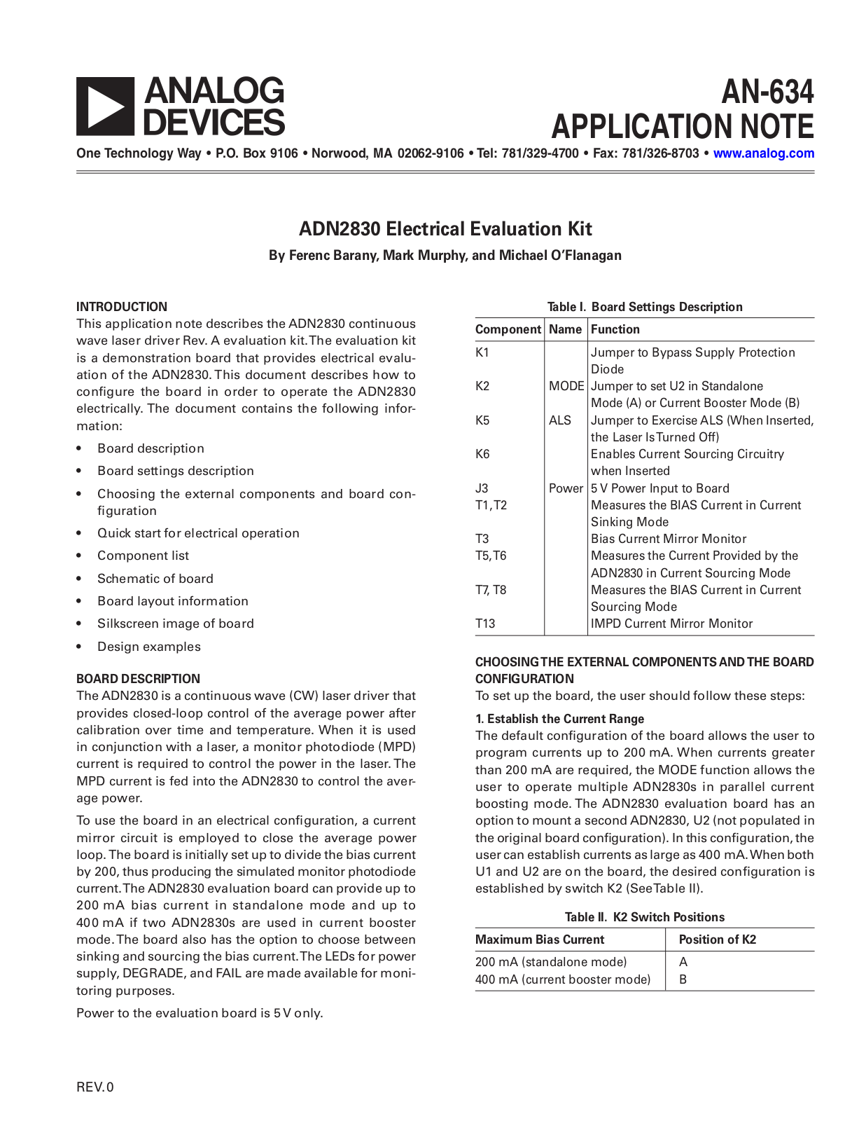 Analog Devices AN634 Application Notes