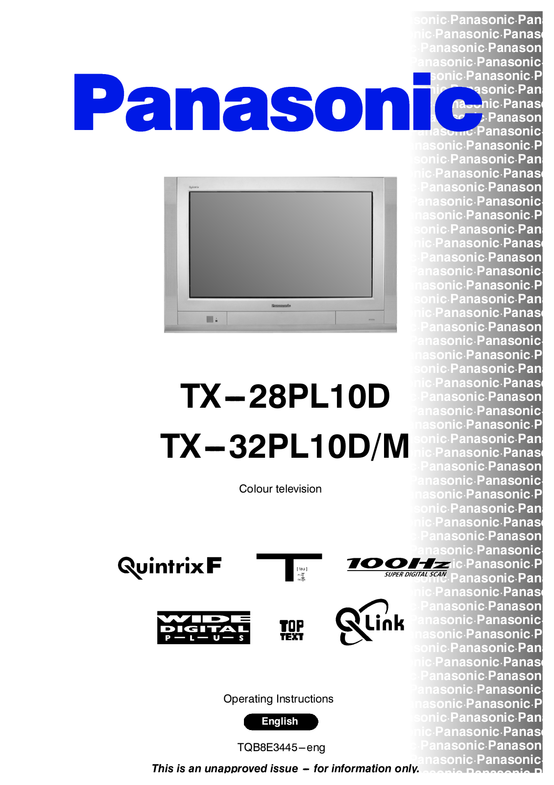 Panasonic TX-28PL10D, TX-32PL10DM User Manual