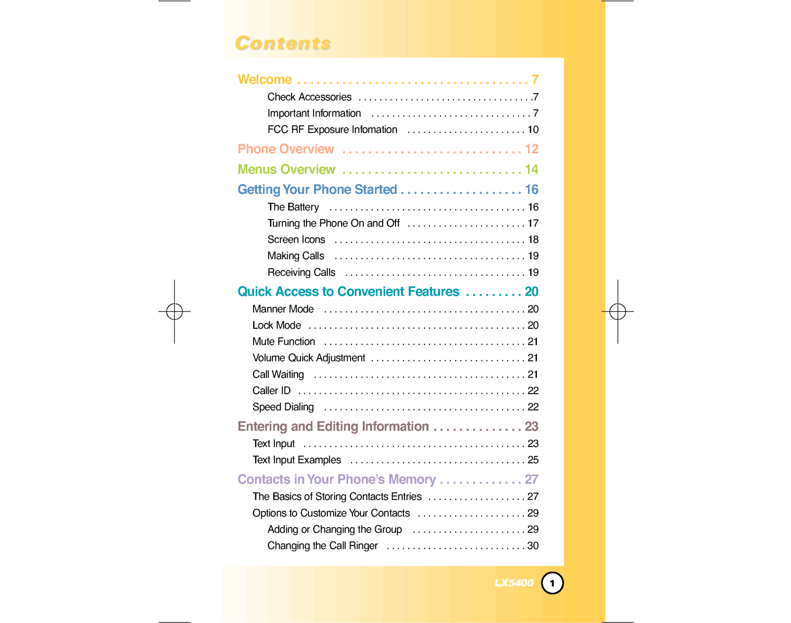 LG LGMX5400 User Manual