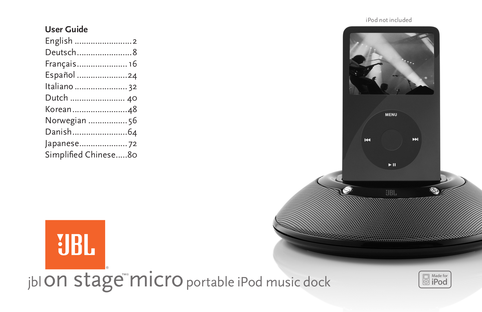 JBL ON STAGE MICRO User Manual