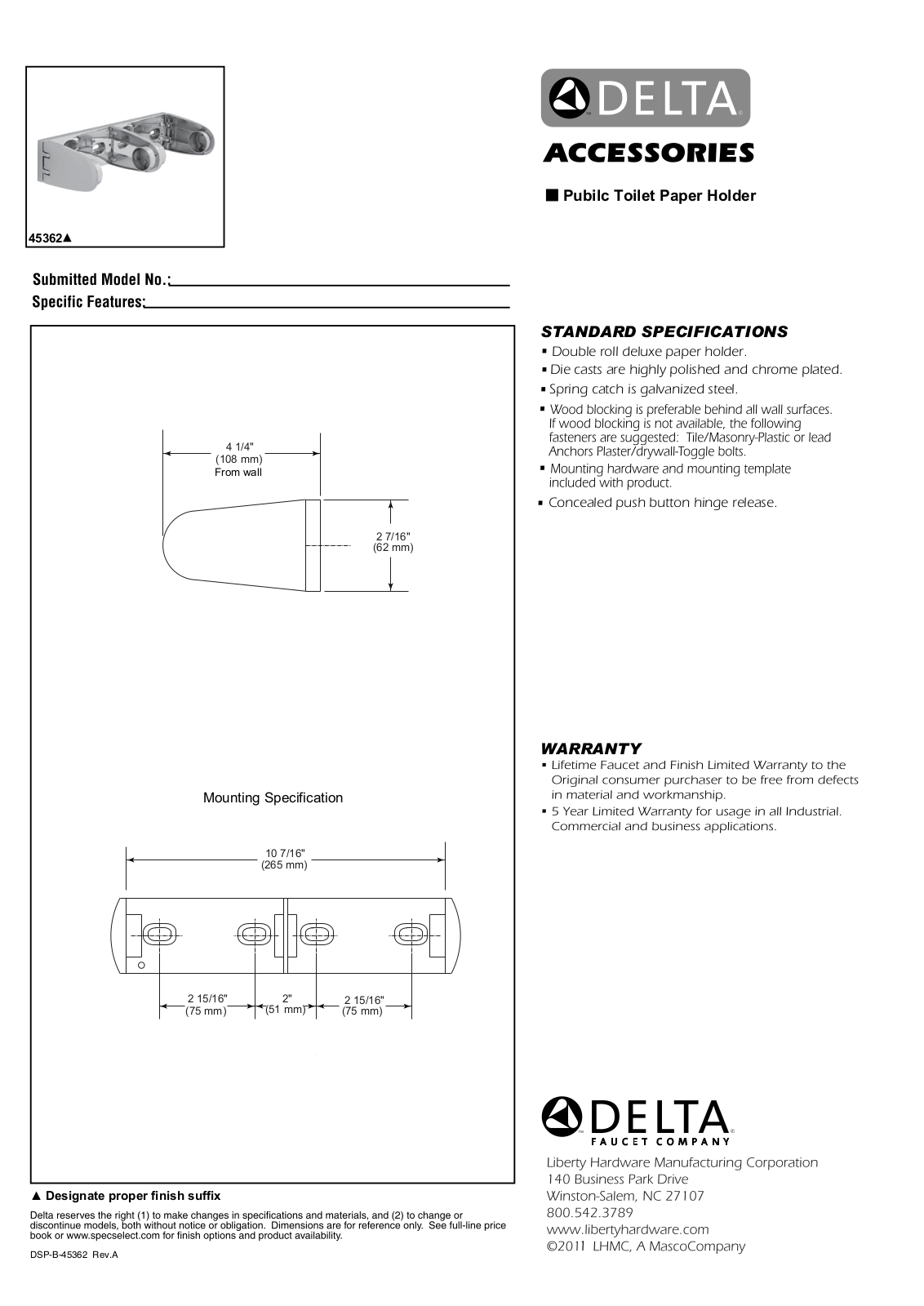 Factory Direct Hardware 45362 User Manual