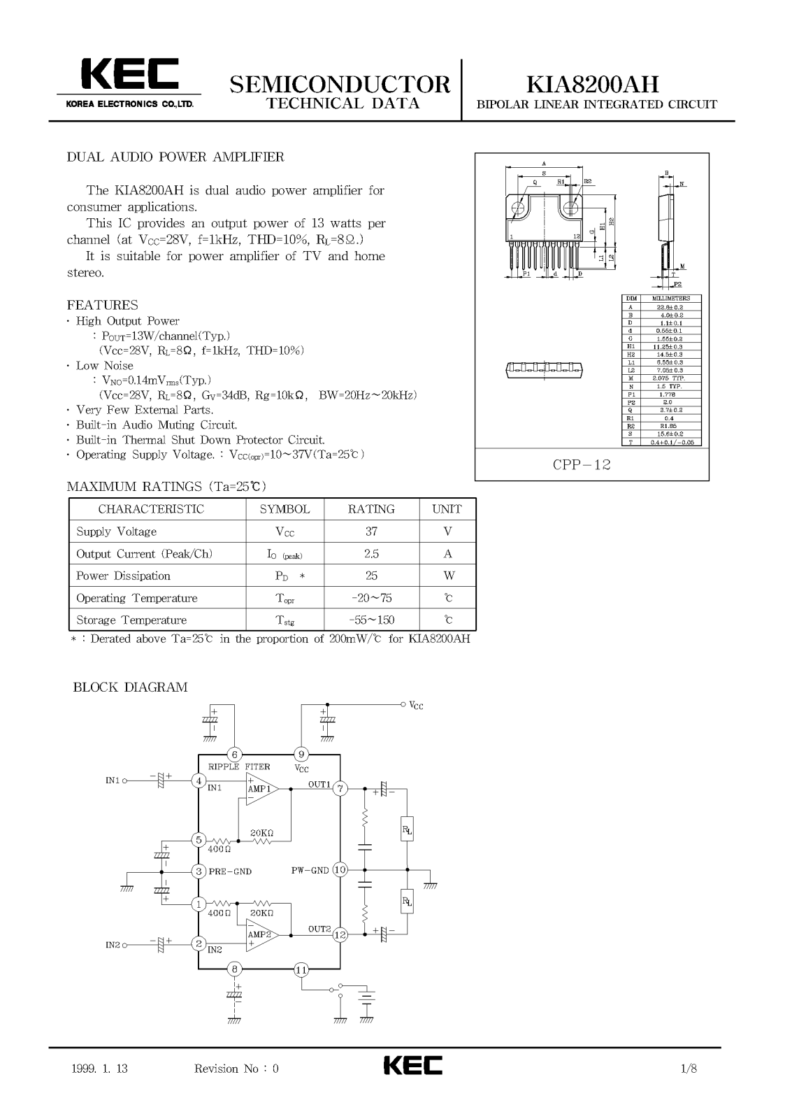 KEC KIA8200AH Datasheet