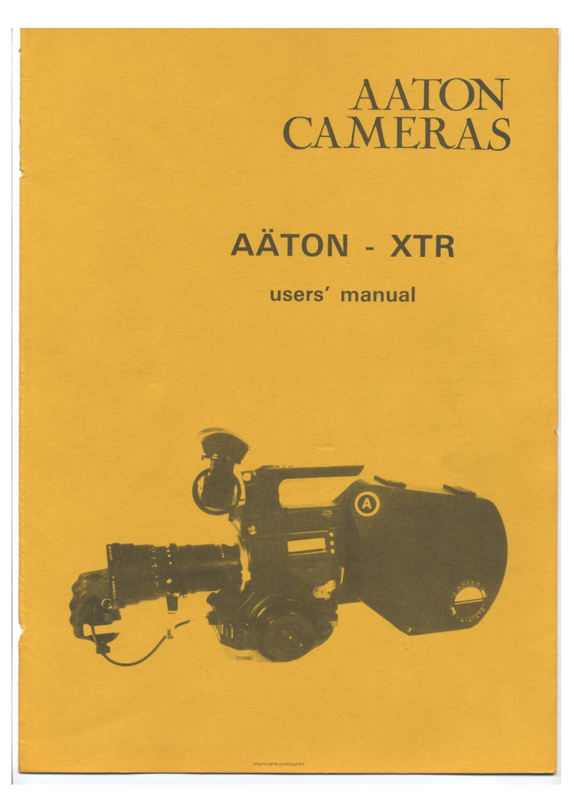 Aaton XTR User Manual