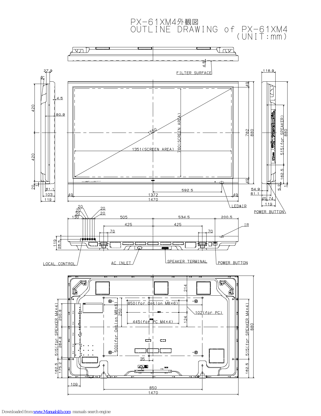 NEC PLASMASYNC 61XM4(MM), PX-61XM4 User Manual