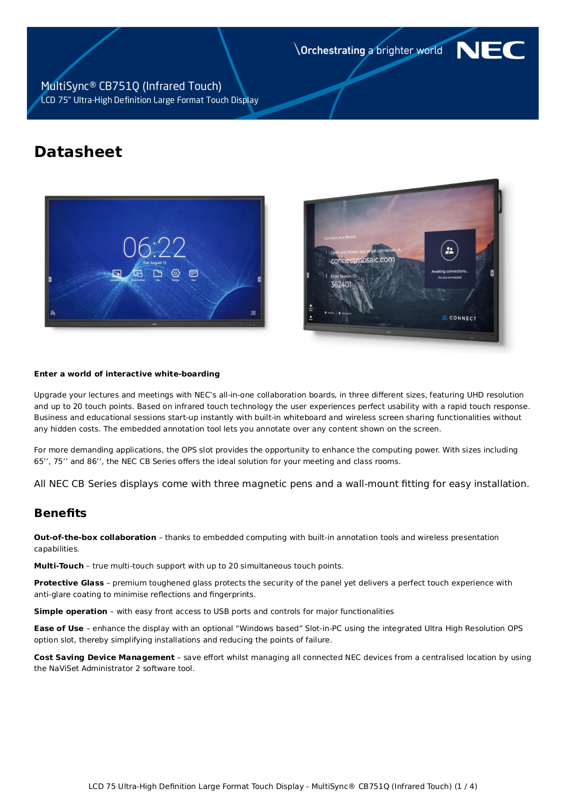 Nec 60004824 Product Data Sheet