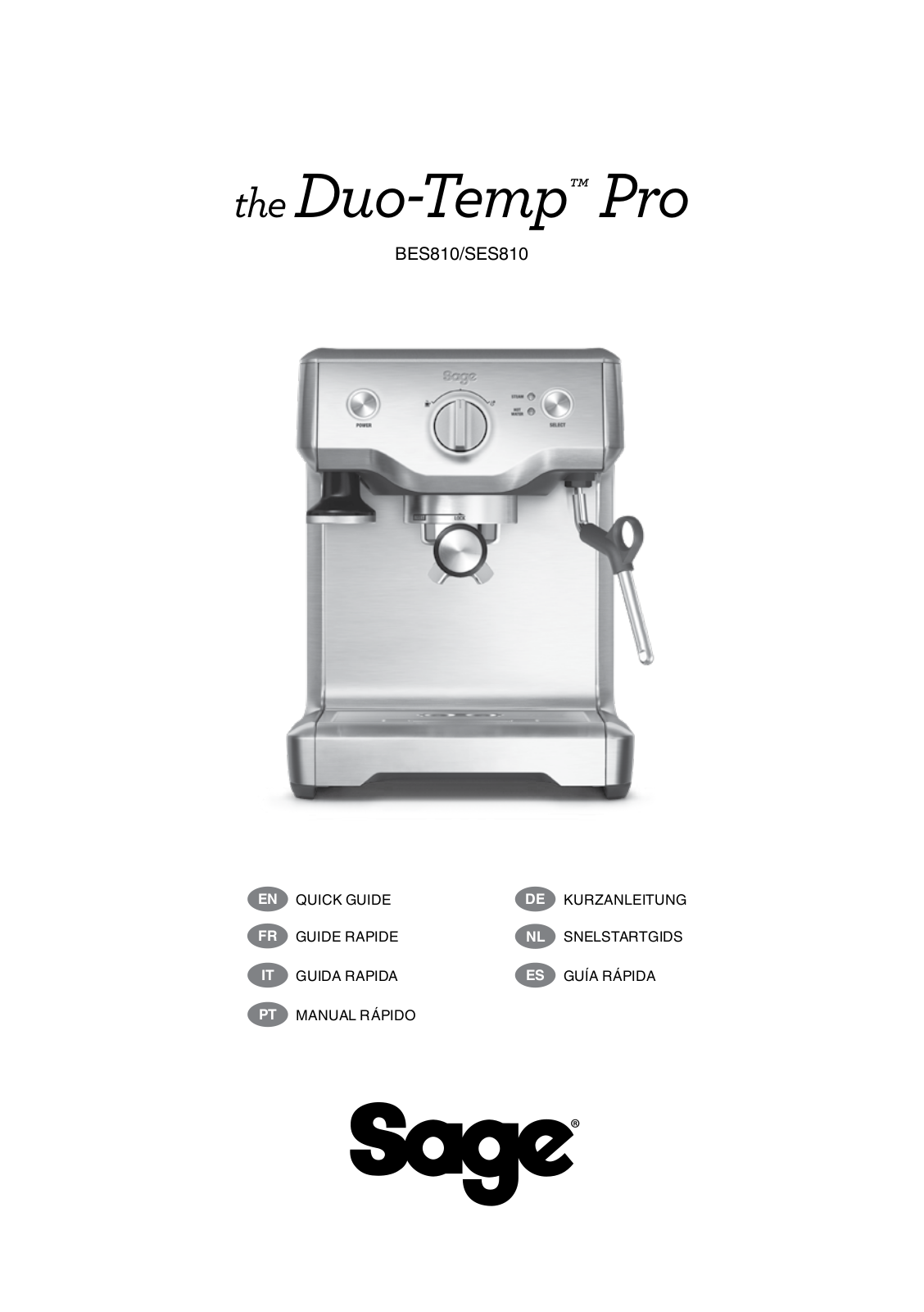 Sage SES810BSS User Manual