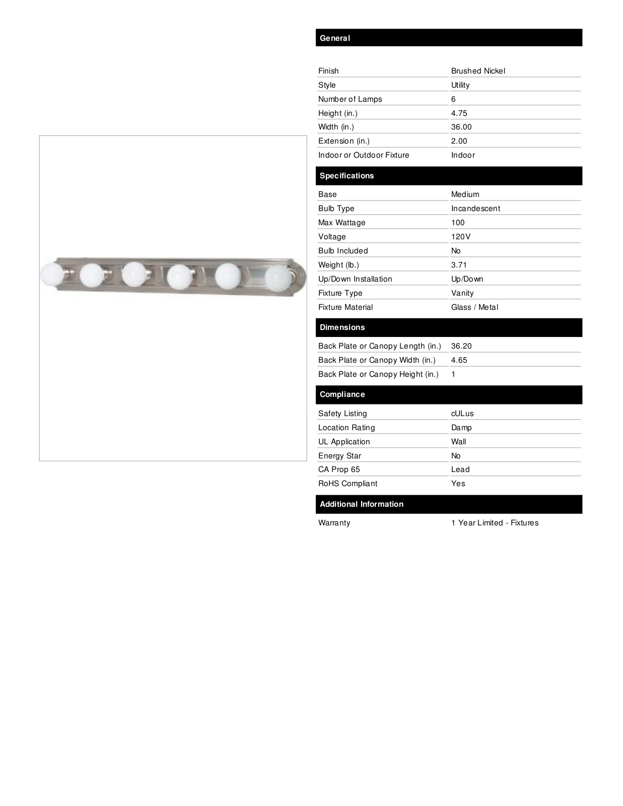 Fleur De Lis Living FDLL7305 Specifications - ManualMachine.com
