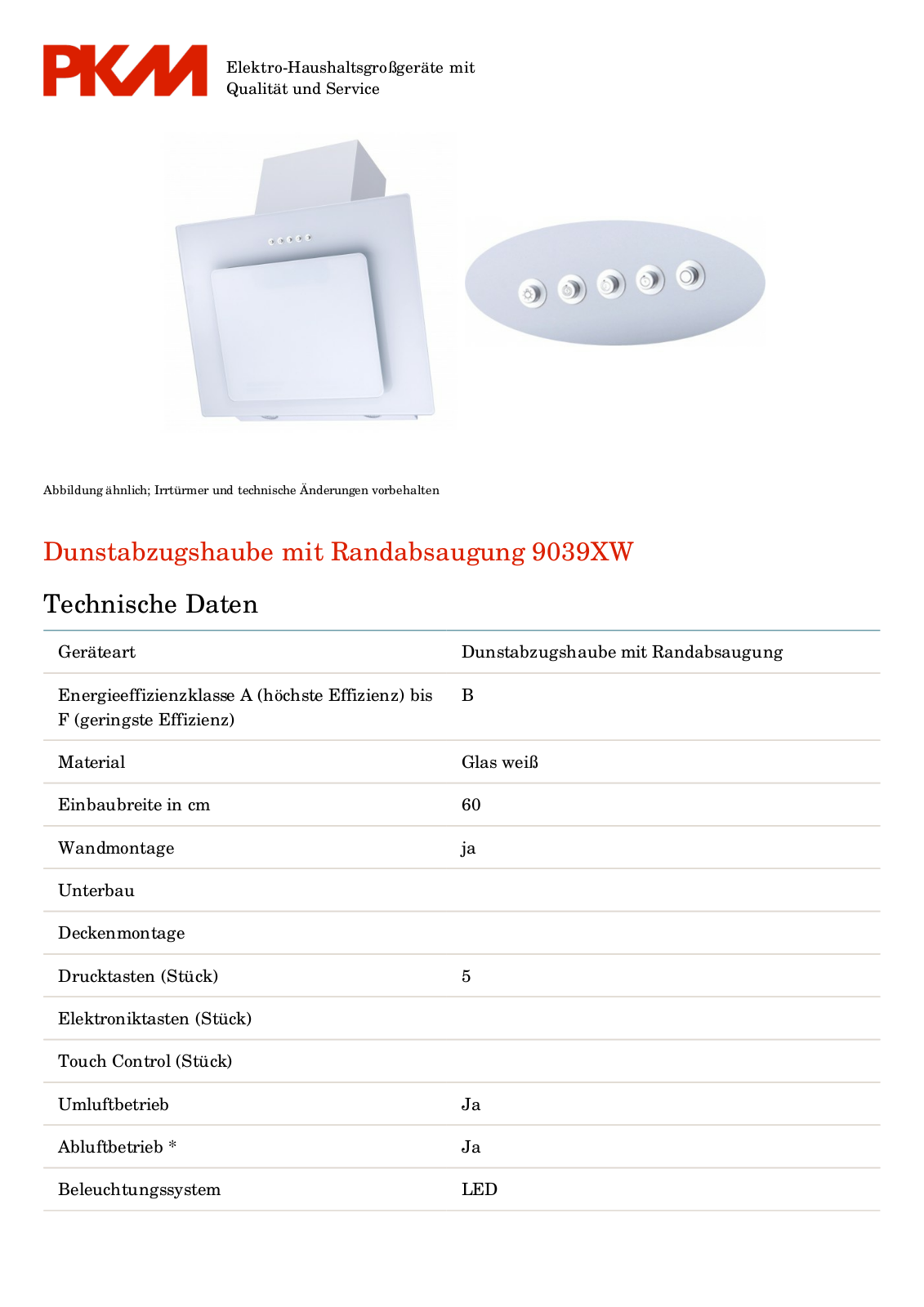 PKM 9039XW User Manual