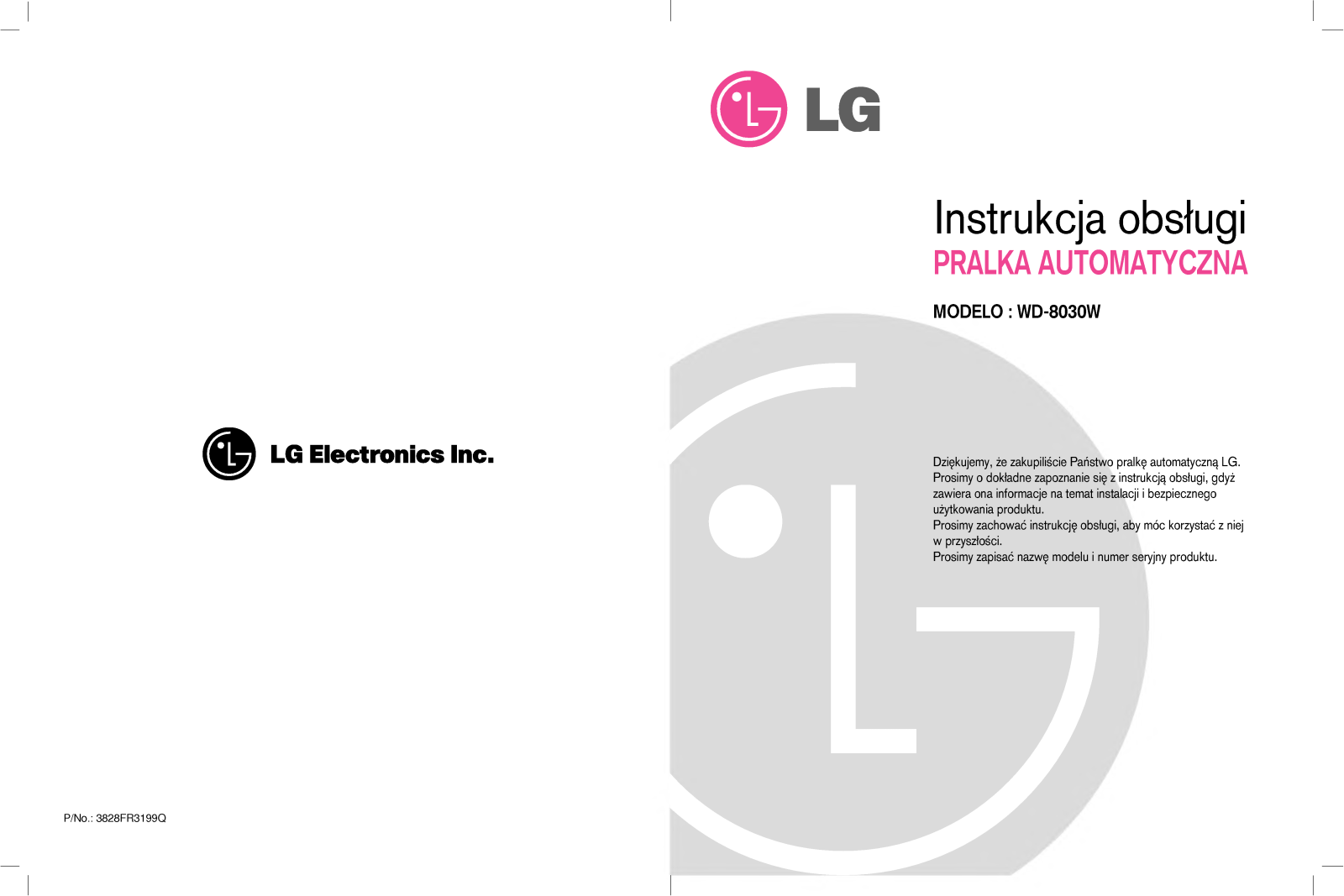 Lg WD-8030W User Manual