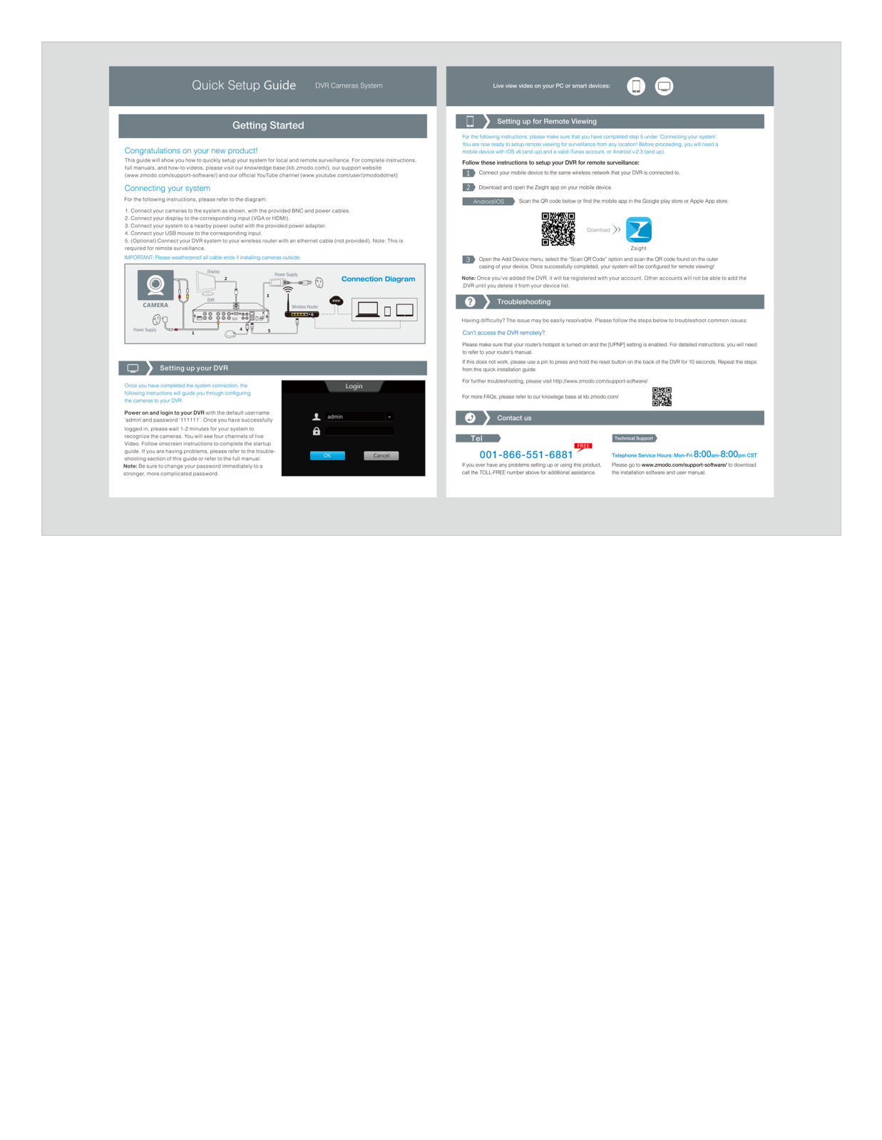 Zmodo ZMD-DX-SAN8 User Manual