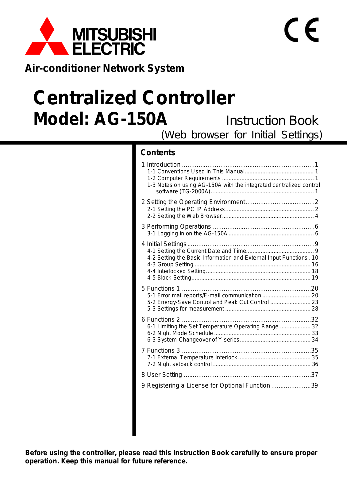 Mitsubishi Electronics AG-150A User Manual