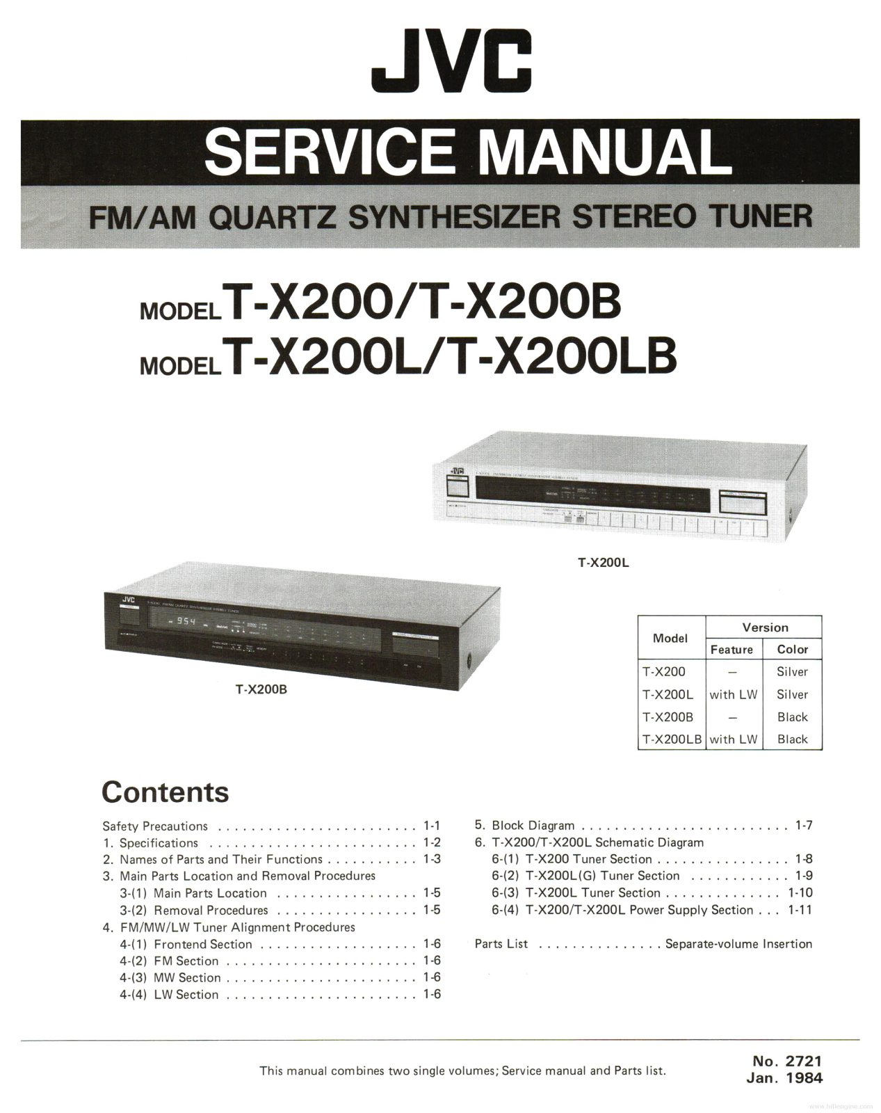 JVC T-X200 Service