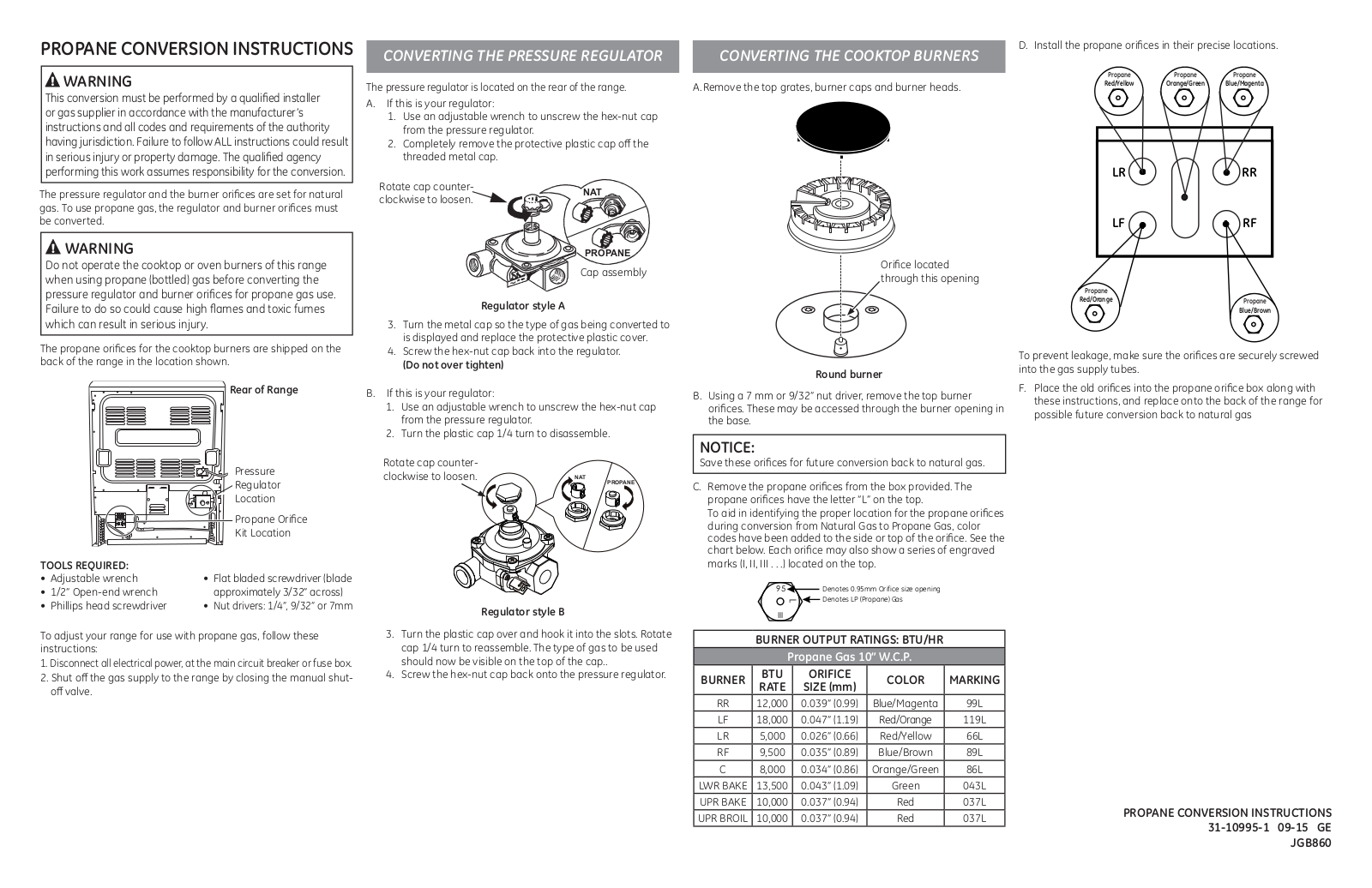 General Electric JGB860BEJTS Conversion Kit