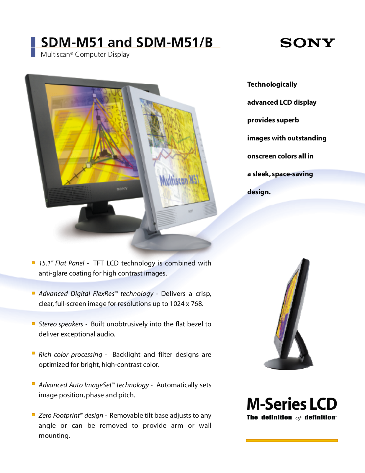 Sony SDM-M51-B Marketing Specifications