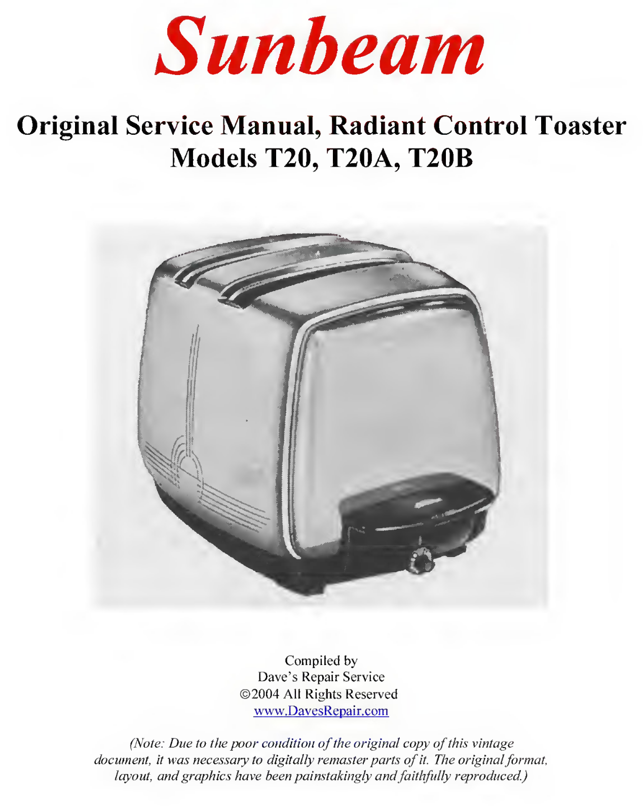 Sunbeam T20B Service manual - ManualMachine.com