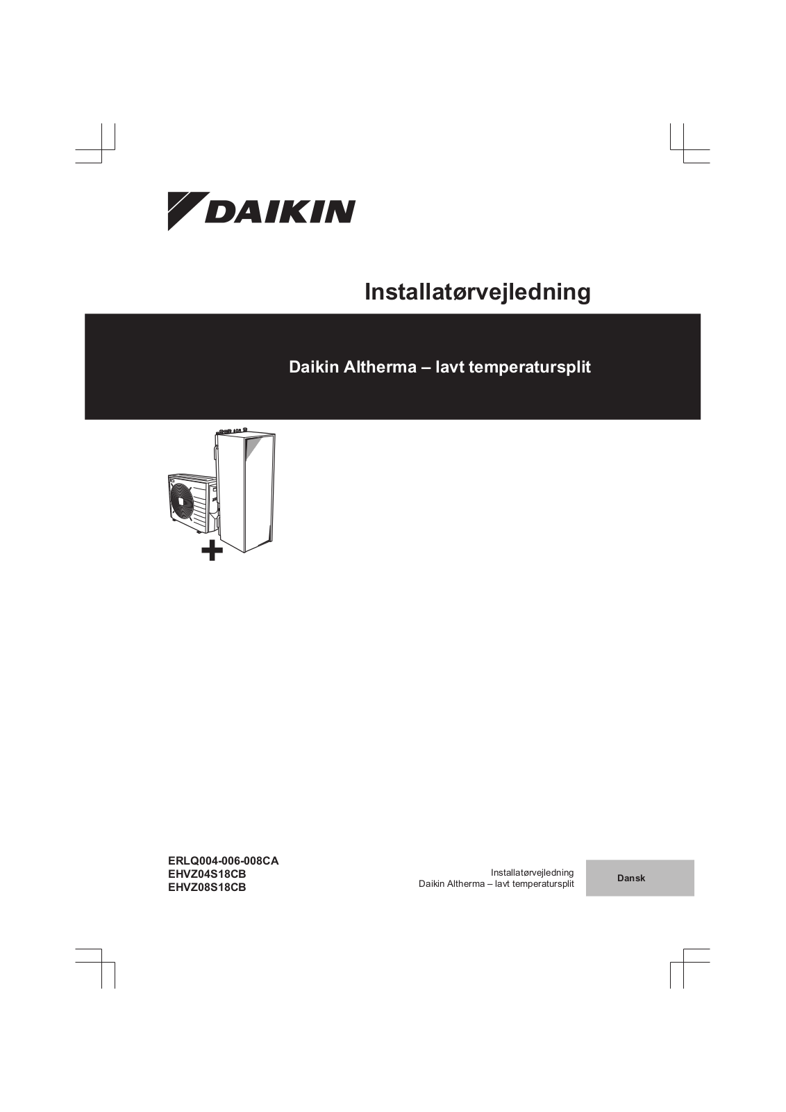 Daikin ERLQ004-006-008CA Installation manuals