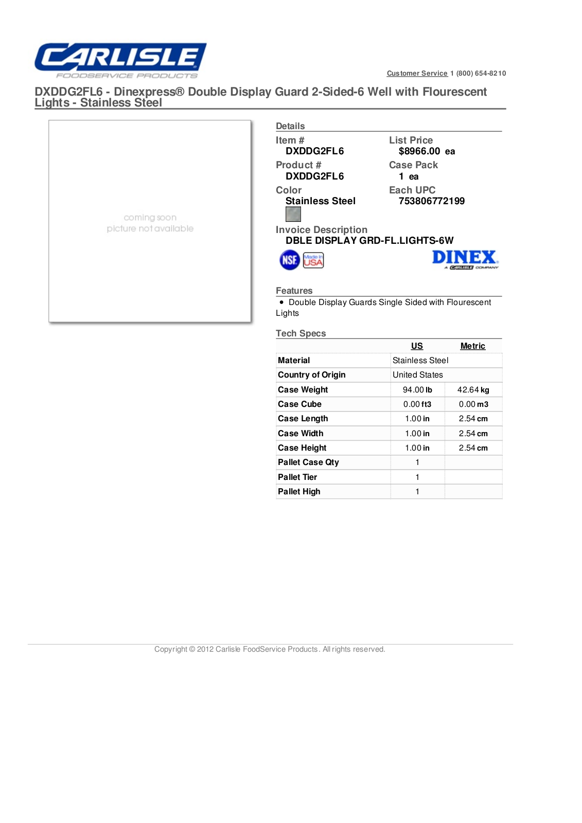 Carlisle DXDDG2FL6 User Manual