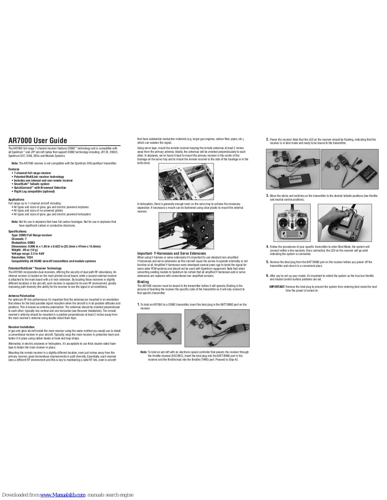 Horizon Hobby AR7000 User Manual