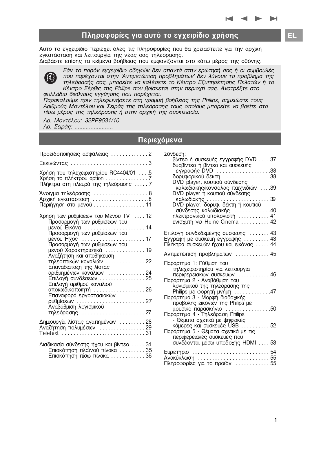 PHILIPS 32PF9531 User Manual