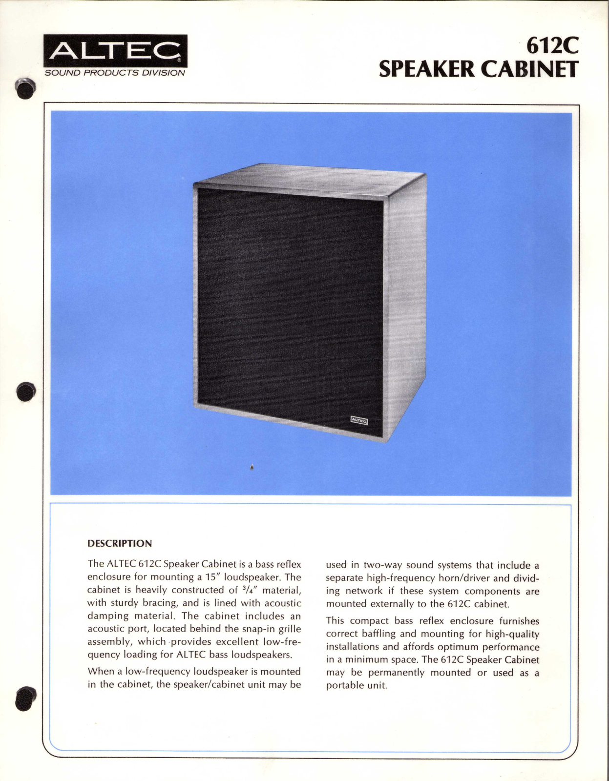 Altec lansing 612C User Manual