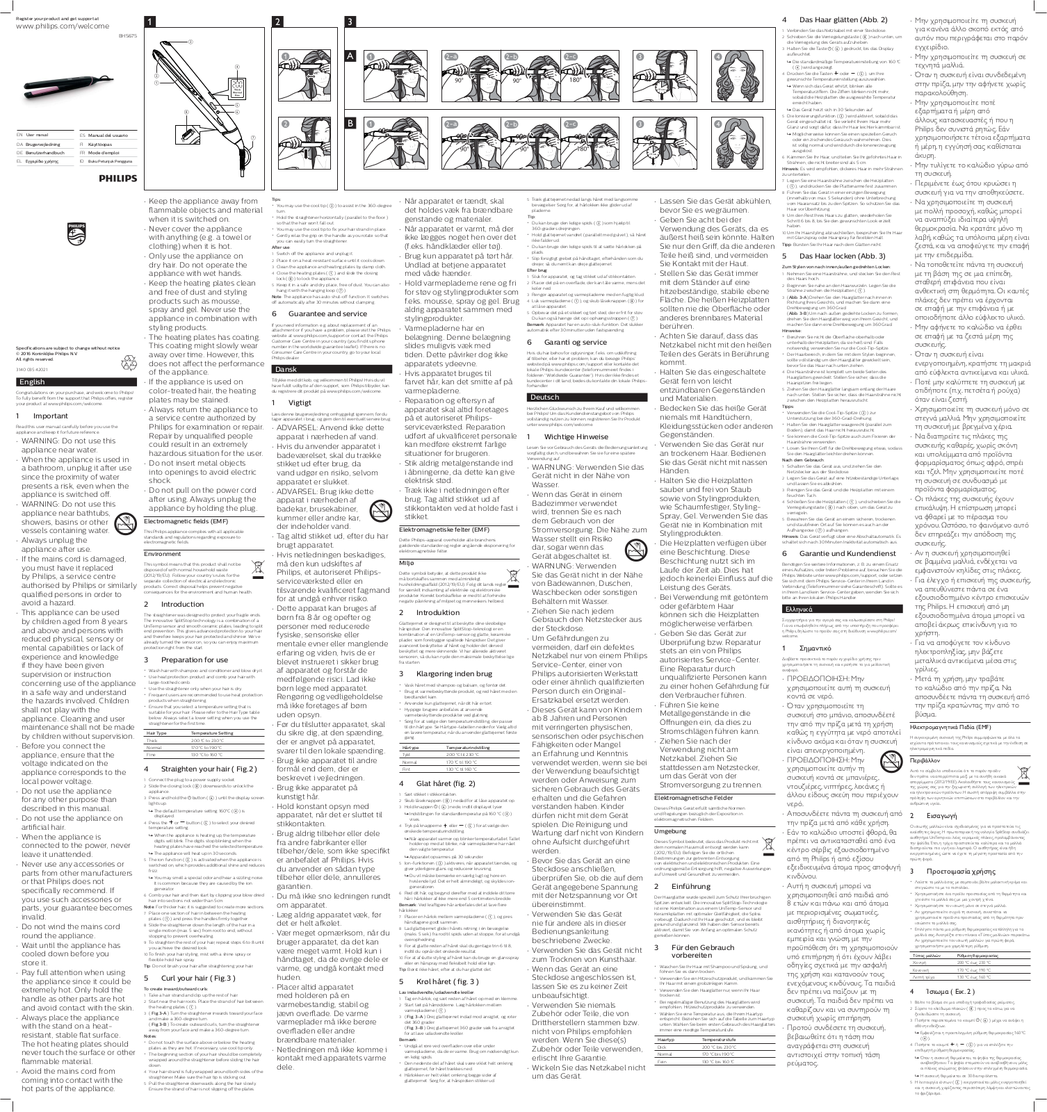 Philips BHS675-00 operation manual