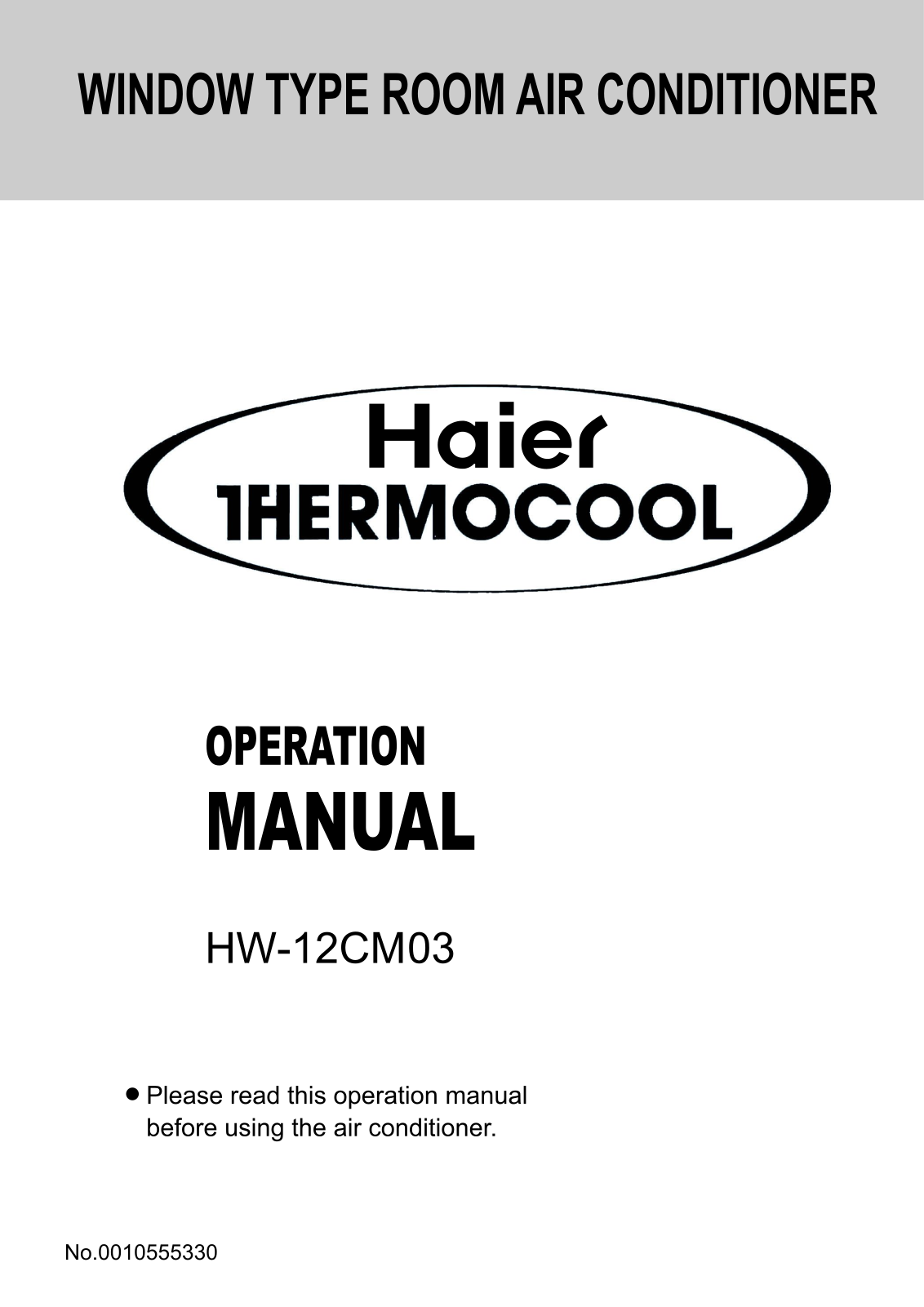 Haier HW-12CM03 User Manual