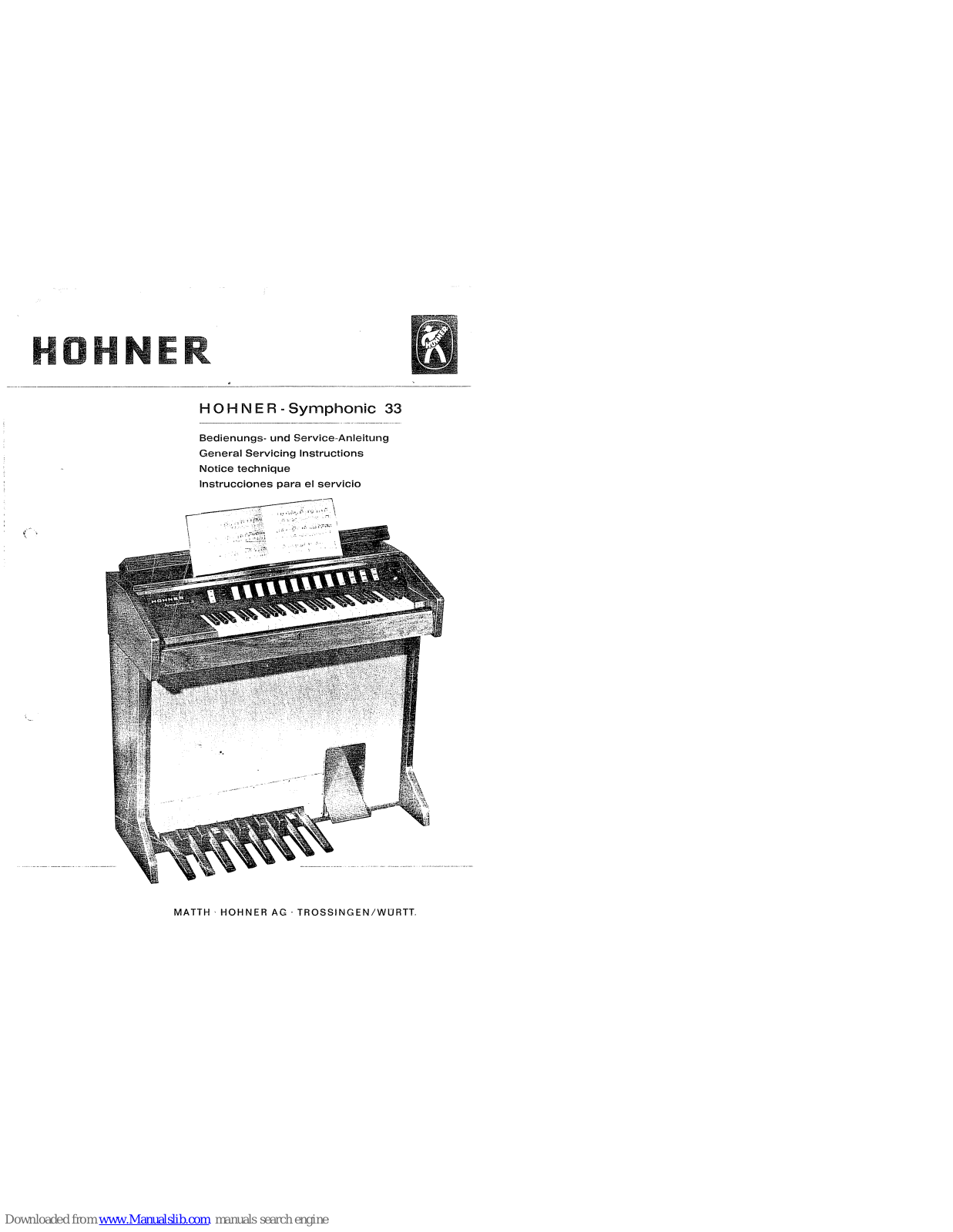 Hohner Symphonic 33 General Servicing Instructions