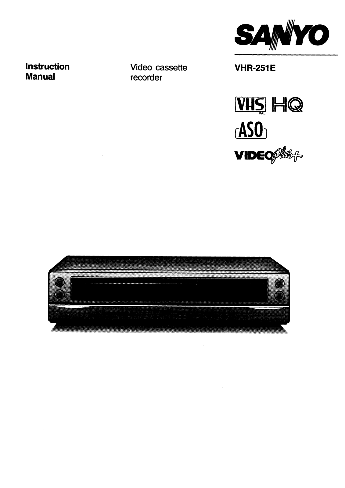 Sanyo VHR-251E Instruction Manual