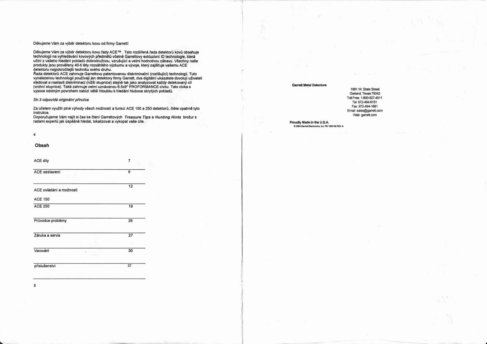 Garrett Ace 250 User Manual - ManualMachine.com