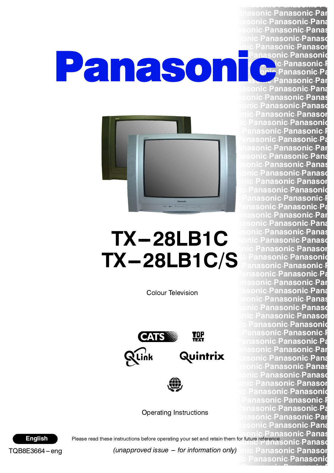 Panasonic TX-28LB1CS, TX-28LB1C User Manual