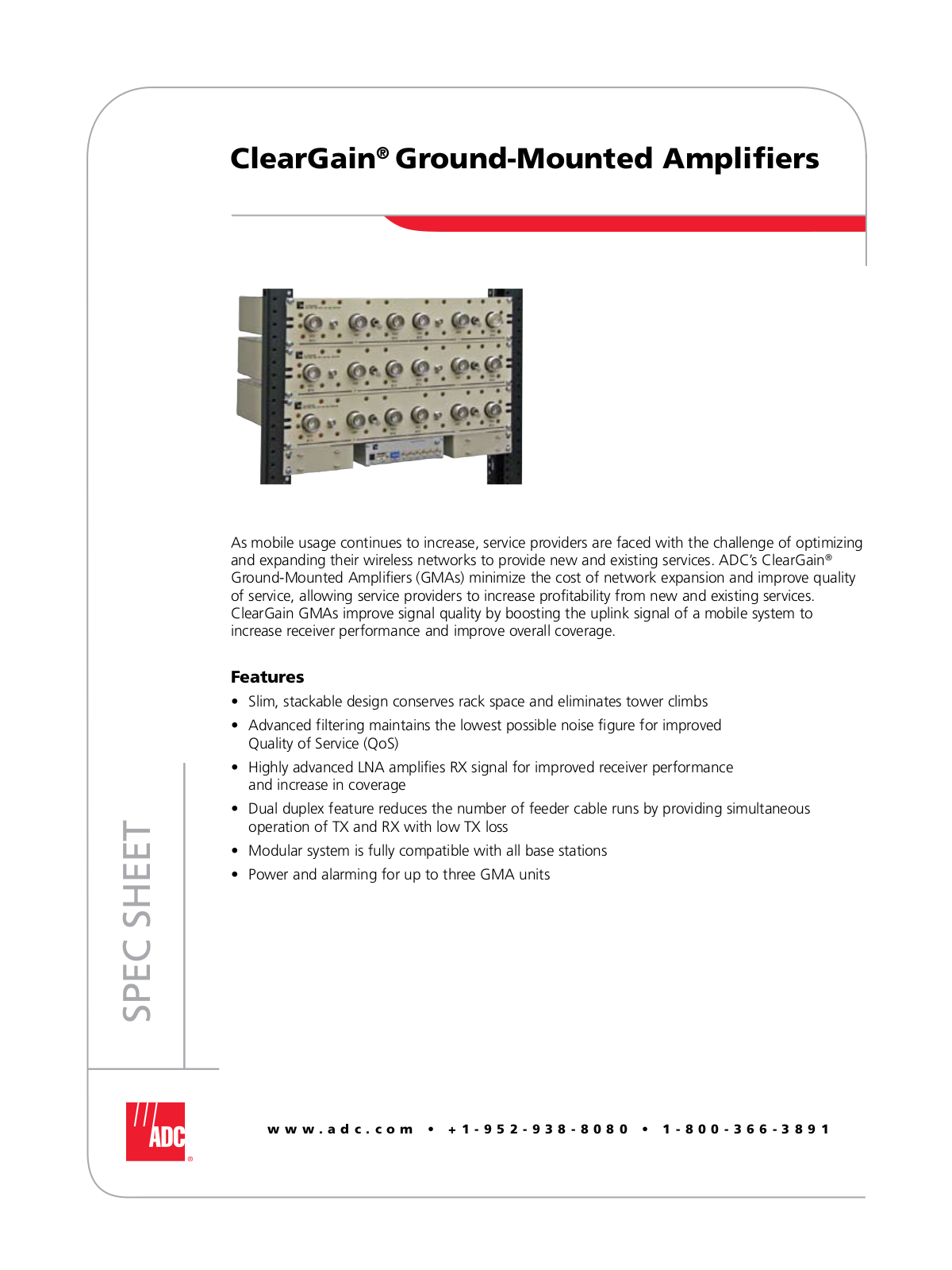 ADC Tower-mounted Amplifier ClearGain User Manual