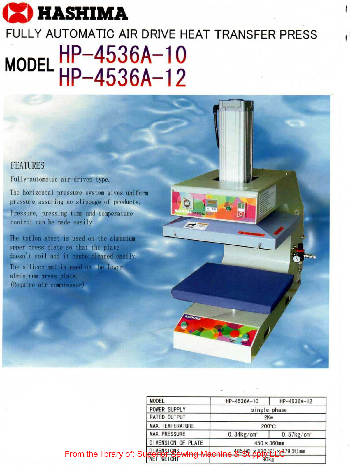 Hashima HP-4536A-10, HP-4536A-12 Brochure