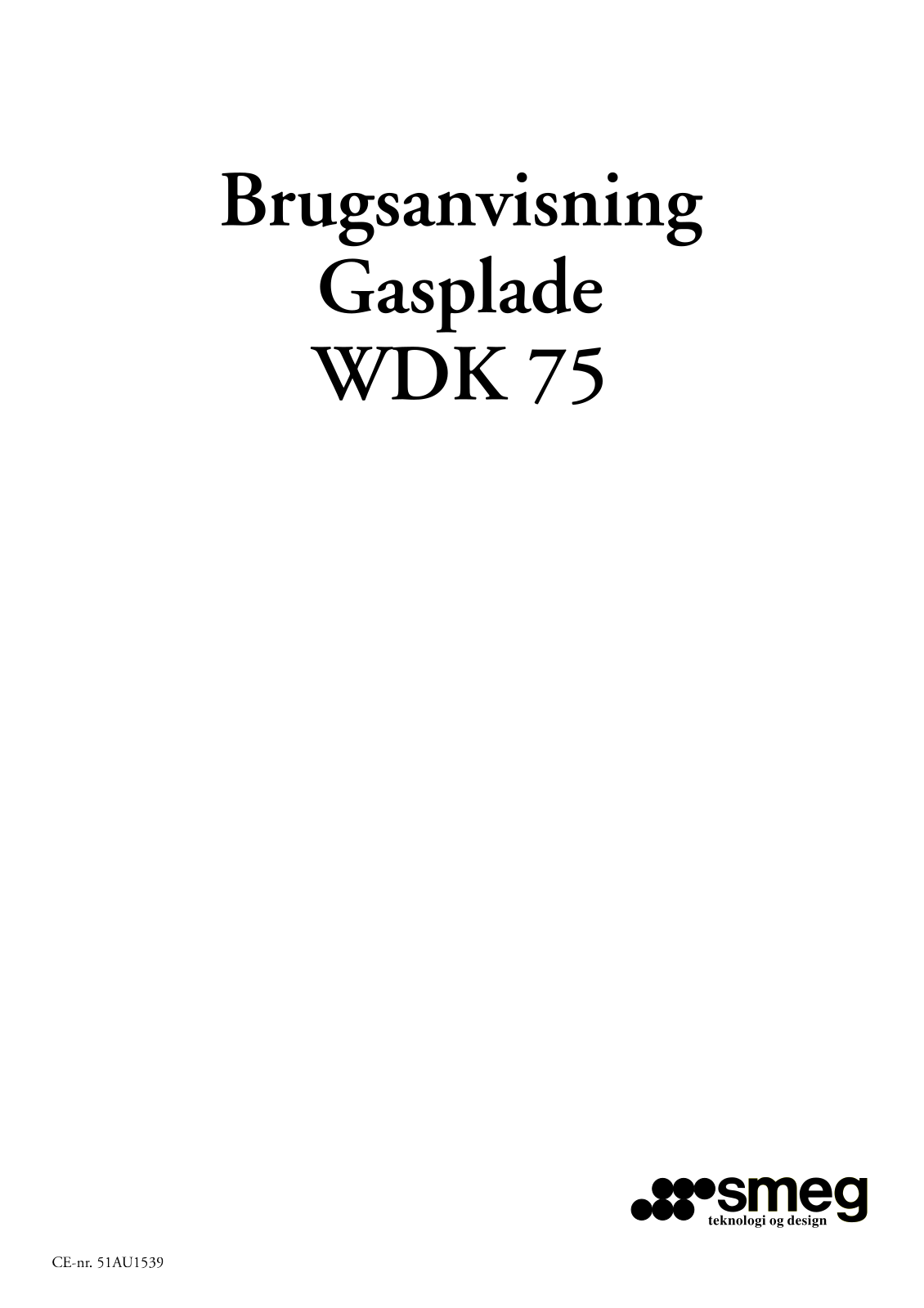 Smeg WDK75 User Manual