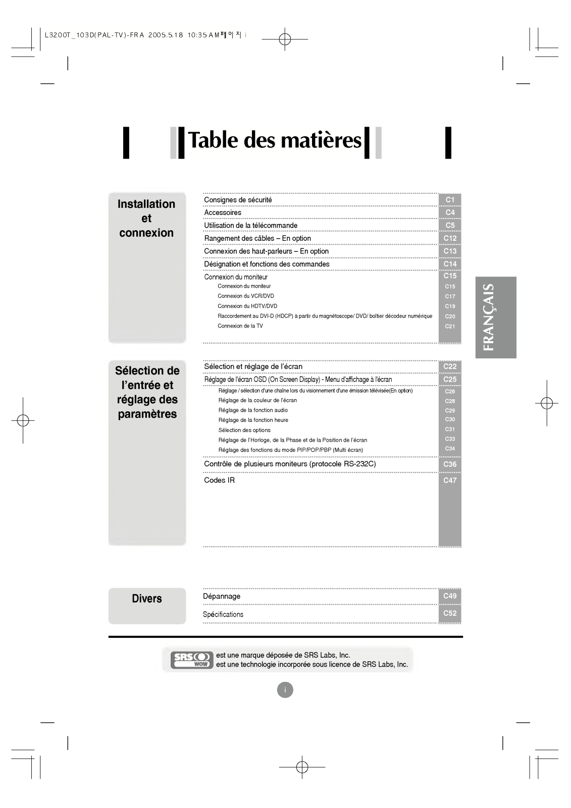 LG L3700TF, L3700T User Manual